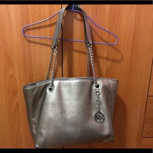 Used Michael Kors Rose Gold Metallic Tote